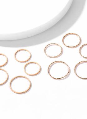 10 pcs/set Minimalist Midi Round Twist Weave Ring Set Fashio