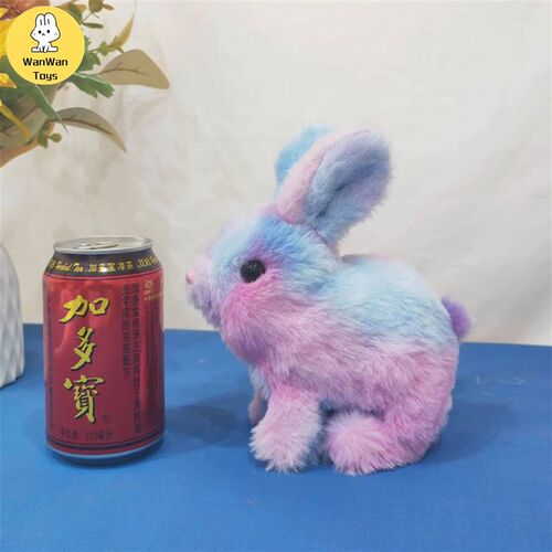Simulating Pet Plush Electric Black-Eyed Camouflage Rabbit C