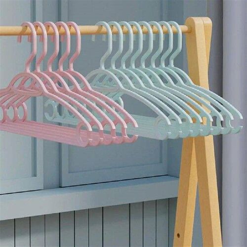 10Pcs Clothes Hanger Striped Non-Slip Design Flexible Space