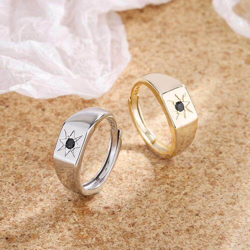 -01660 Eight-pointed star sun blue diamond ring female tempe