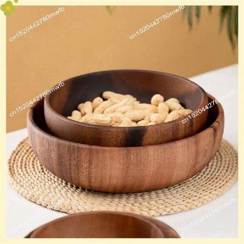 LDHL Wooden Salad Bowl Round Dessert Displays Serving Trays