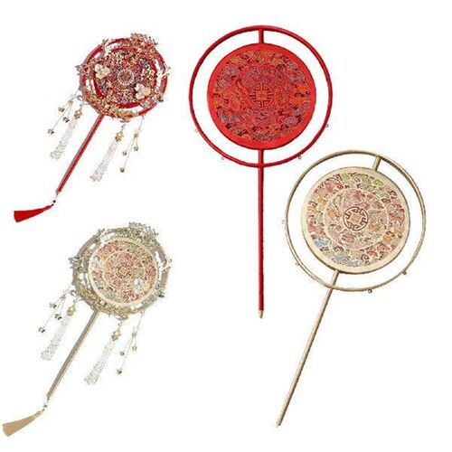 Chinese Wedding Hand Fan Semi Finished Luxury Ming Hanfu