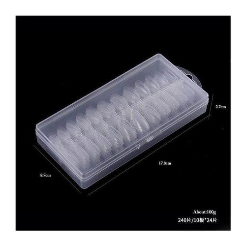 Coffin Fake False Nails Tips Flat C Curve French Natural Cl