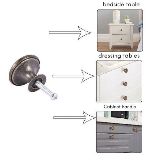 25PCS Vintage Door Drawer Knobs 30mm Antique Kitchen