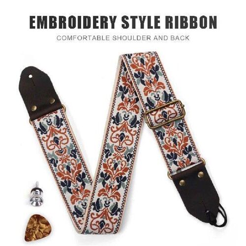 Guitar Shoulder Strap Adjustable 5cm Width Embroidered