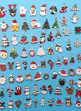 Randomly Mix 20/40/100Pcs Enamel Christmas Charms Snowman Sa