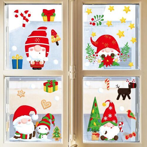 Christmas Window Stickers: Xmas/New Year Static Decor & Gift