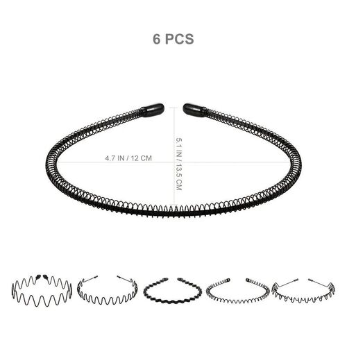 6pcs Metal Headband For Men Women Fashion Hair Bands Outdoor