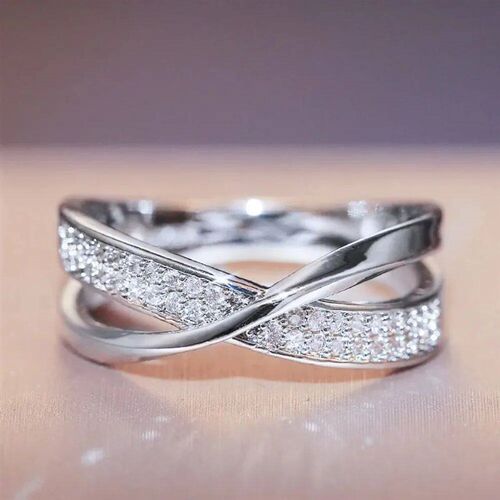 Newest Fresh Stainless Steel Two Tone X Shape Cross Ring for