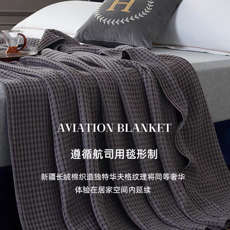 Cotton airplan blanket nap blankets waffle bedcover quilt - 实物图