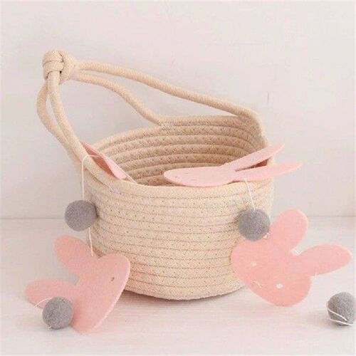 Cotton Rope Storage Basket Nursery Hanging Woven Planter