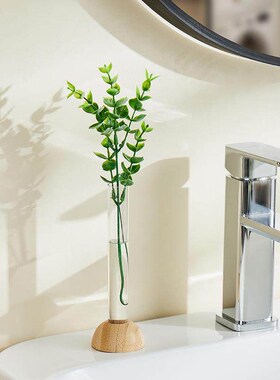 Cross-border lucky bamboo vase ornament with hydroponic rose