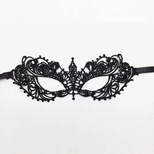 Masker Topeng Renda Wanita Seksi Warna Hitam untuk Karnaval