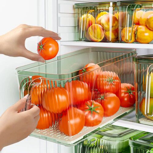 Stackable Refrigerator Storage Box with Lid, Capable of Stor