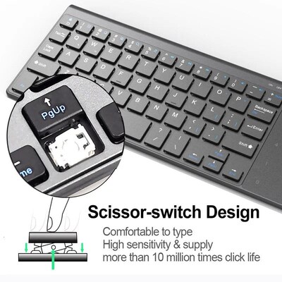 Slim 2.4G Wireless Keyboard with Touchpad Mouse Number Numer