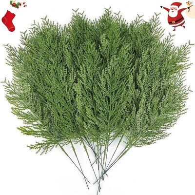 1-20pcs Artificial Pine Branches Fake Plant Leaves Green Pin