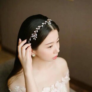 Wedding Headband For Brides Handmade Opal Crystal Vines Brid