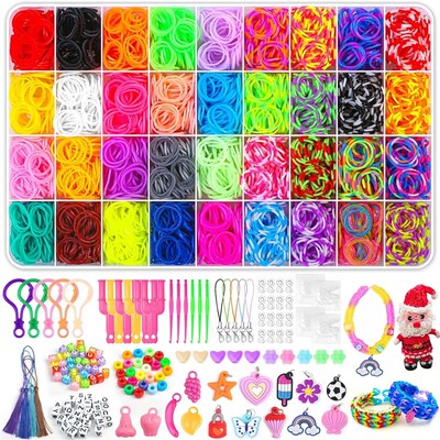 DIY Loom Bands Kit, 2900PCS+ 36Grids 36 Colors Colorful Rubb