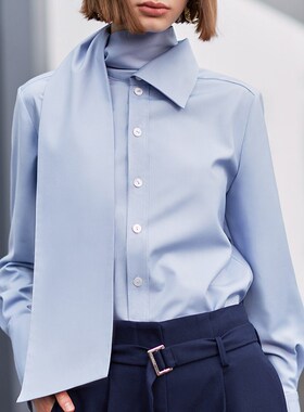 AEL spring women dusty blue shirt fashion long sleeve women