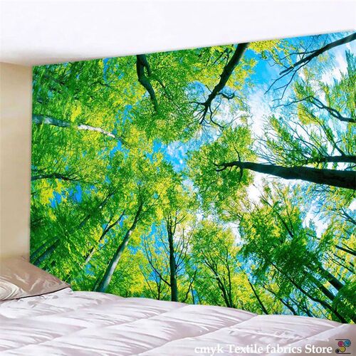 Beautiful Natural Forest Printed Large Wall Tapestry Cheap H