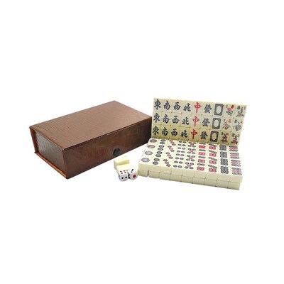souvenir chinese mahjong game set english descrip wood case