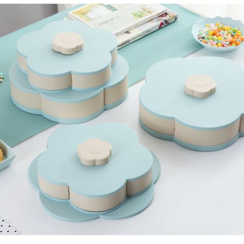 Creative Rotating snack Box pink/blue Petal Double Single