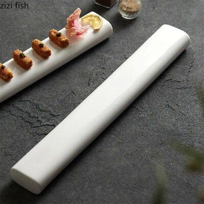 White Rectangle Sushi Plate Ceramic Dinner Plate Dessert