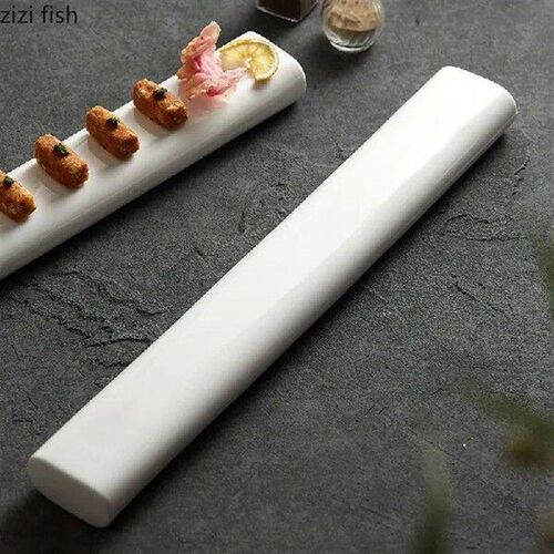 White Rectangle Sushi Plate Ceramic Dinner Plate Dessert