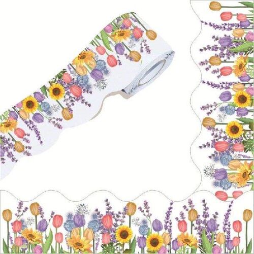 Adhesive Border Trim for Classroom Tulips Decorative