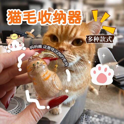 Clear Cat Hair Storage Box Charm Capsule, Memorial Collectib