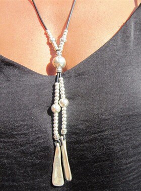 Alloy Leather Rope Irregular Triangle Design Pendant Choker