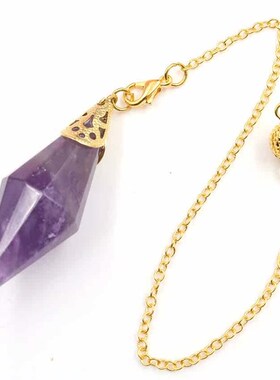 AccessoriesNatural Crystal 12 Faceted Pendulum PendantCrysta