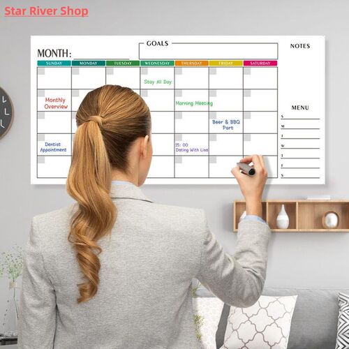 Erasable Wall Monthly Weekly Family Paper Planner Reusable