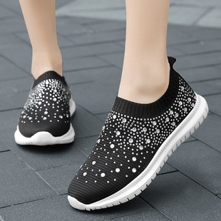 Women Shoes 2022 Summer Casual Rhinestone Shoes Ladies Vulca