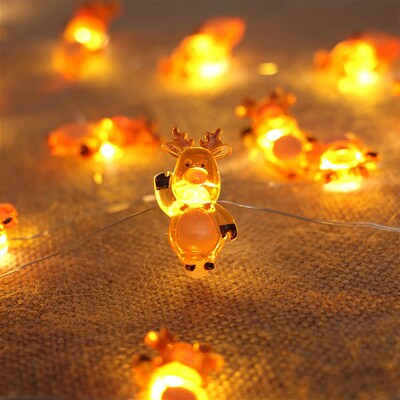 Christmas ree String Lights Santa Claus Snowman Elk Garland
