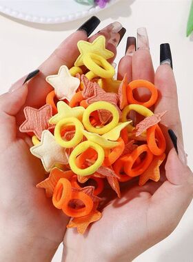 10/20pcs Girls Pink Heart Star Children Hair Loop No Harm Ha