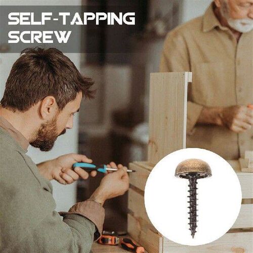 8 Pcs Self-tapping Screws Brass Decorative Caps for Wood