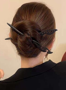 Hairpin Ancient style wood hairpin female flower hairpin Cla
