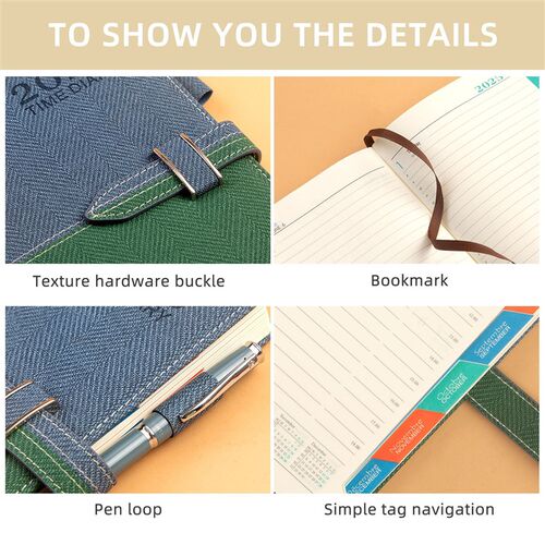 2025 A5 English French Spanish Schedule Planner Notebook 1pc