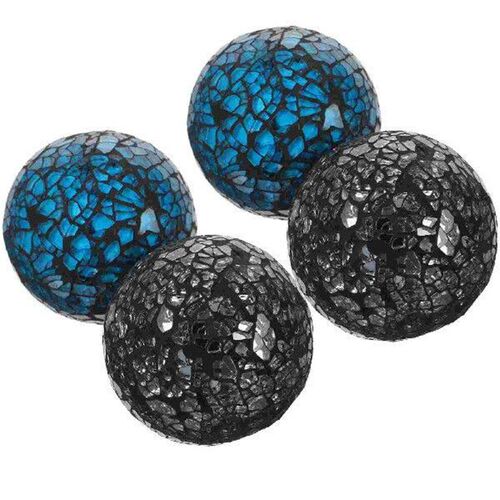 4 Pcs Mosaic Ball Home Ornament Household Glass Balls Decor