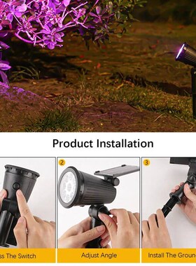 9 LEDs Solar Spotlights, Outdoor Waterproof, Spot Lights, Br