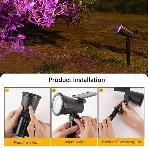 9 LEDs Solar Spotlights, Outdoor Waterproof, Spot Lights, Br