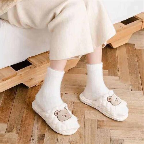 Winter cold  warm split toe socks mid-length home