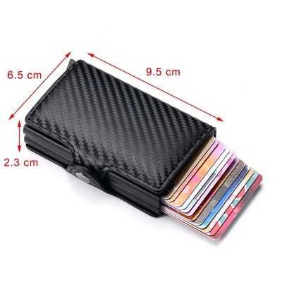 Carbon Fiber Credit Card Holder Mens Double Anti Rfid Bank C
