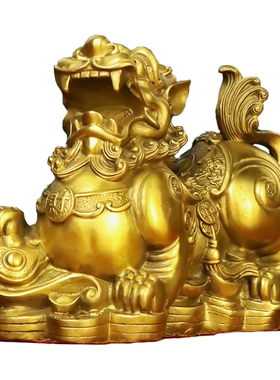 铜貔貅摆件一对黄铜貔恘貔犰皮丘家居客厅办公室开业工艺装饰礼品