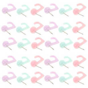 50 Pcs Hook Pushpin Thumb Tacks for Cork Board Hooks