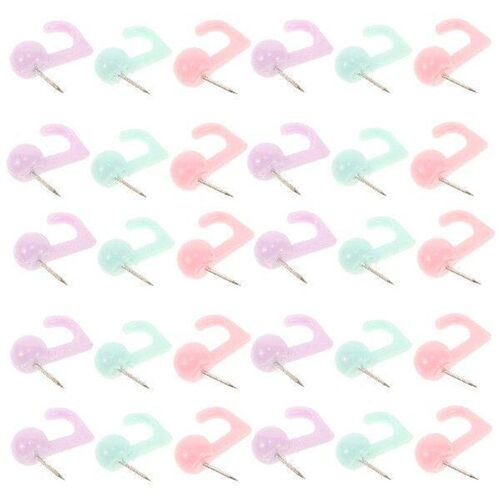 50 Pcs Hook Pushpin Thumb Tacks for Cork Board Hooks