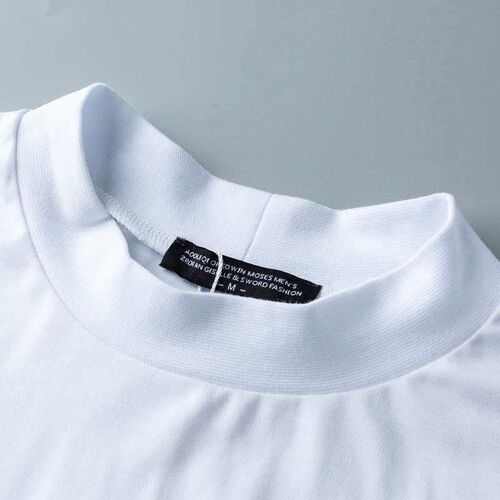 Spring and Summer Mens Half-high Collar Thin Double-merceri