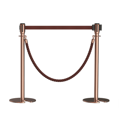 创宾玫瑰金U型伸缩两用礼宾杆隔离带高档商场CBD一米线排队护栏