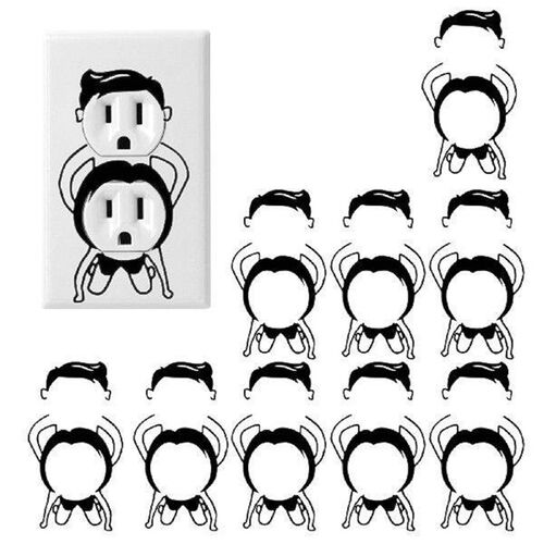 5pcs/10pcs Fun Socket Stickers Hilarious Wall Door